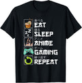 Authentic Eat Sleep Anime Gaming Repeat T-Shirt - Aesthetic Graphic Unisex - T-Shirt, Sweatshirt, Hoodie