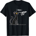 Black Cat Skeleton Hand Boop Halloween T-Shirt - Unique Graphic Unisex - T-Shirt, Sweatshirt, Hoodie