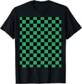 Exclusive Green Checkered Anime T-Shirt - Unique Graphic Men Women - T-Shirt, Sweatshirt, Hoodie