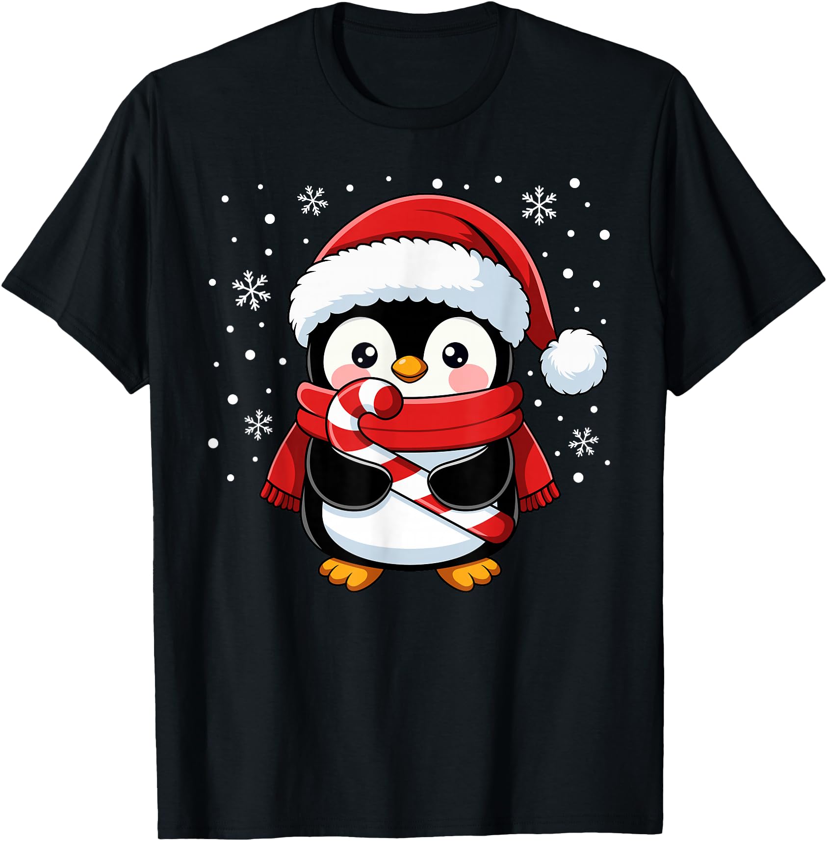 Penguin Candy Cane Winter Exclusive Hoodie - Unique Graphic for Adults - T-Shirt, Sweatshirt, Hoodie
