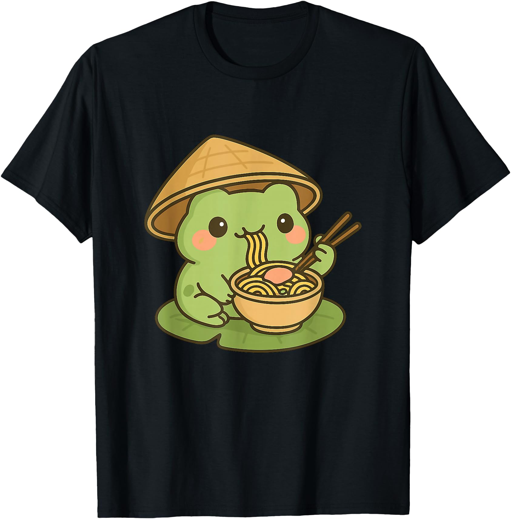 Frog Eating Ramen Anime Japanese Gifts T-Shirt - Novelty Apparel Unisex - T-Shirt, Sweatshirt, Hoodie
