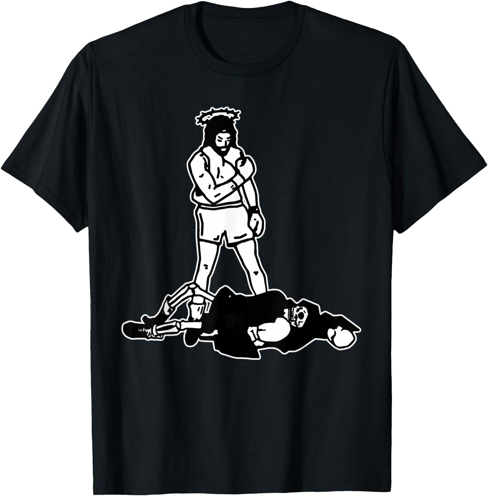 Jesus Knockout Grim Reaper X Jesus Conquers T-Shirt - Graphic Print Unisex - T-Shirt, Sweatshirt, Hoodie