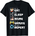 Eat Sleep Anime Gaming Repeat Japan Anime Hoodie - Minimalist Print Unisex - T-Shirt, Sweatshirt, Hoodie