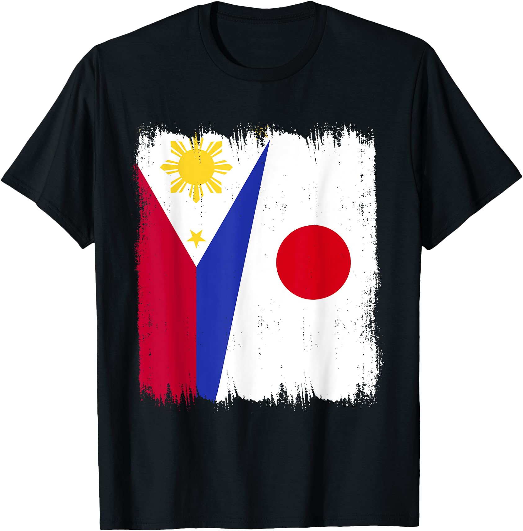 Handcrafted Philippines Japan Half Flag Hoodie - Custom Art Print Unisex - T-Shirt, Sweatshirt, Hoodie
