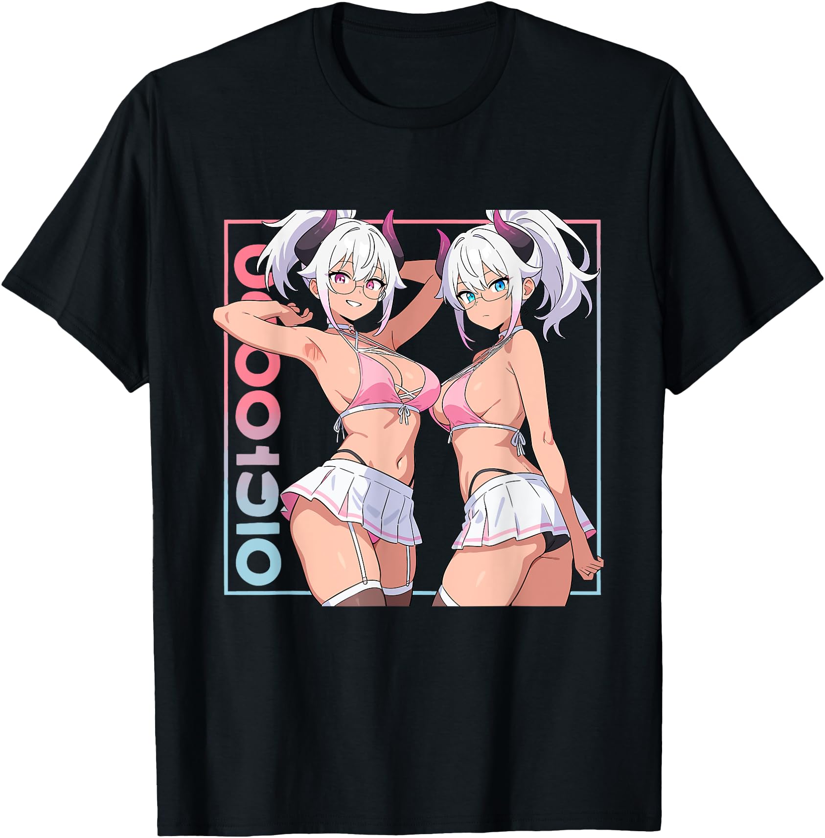 Authentic Waifu Sexy Anime Horns Mini Sweatshirt - Trendy Graphic Unisex - T-Shirt, Sweatshirt, Hoodie