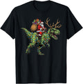 Santa Riding Dinosaur T Rex Rare Hoodie - Custom Art Print Men Women - T-Shirt, Sweatshirt, Hoodie