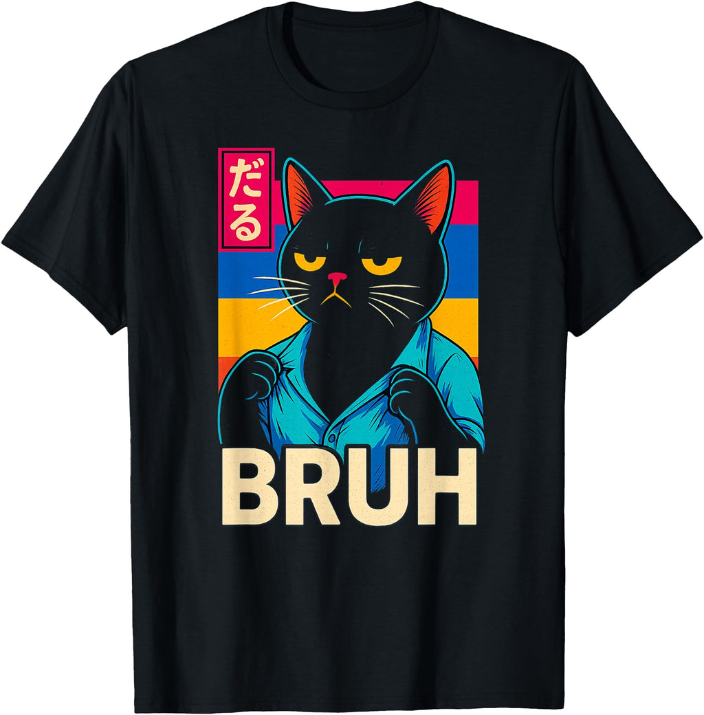 Original Cat Bruh Teen Meme Japanese Hoodie - Aesthetic Graphic Unisex - T-Shirt, Sweatshirt, Hoodie