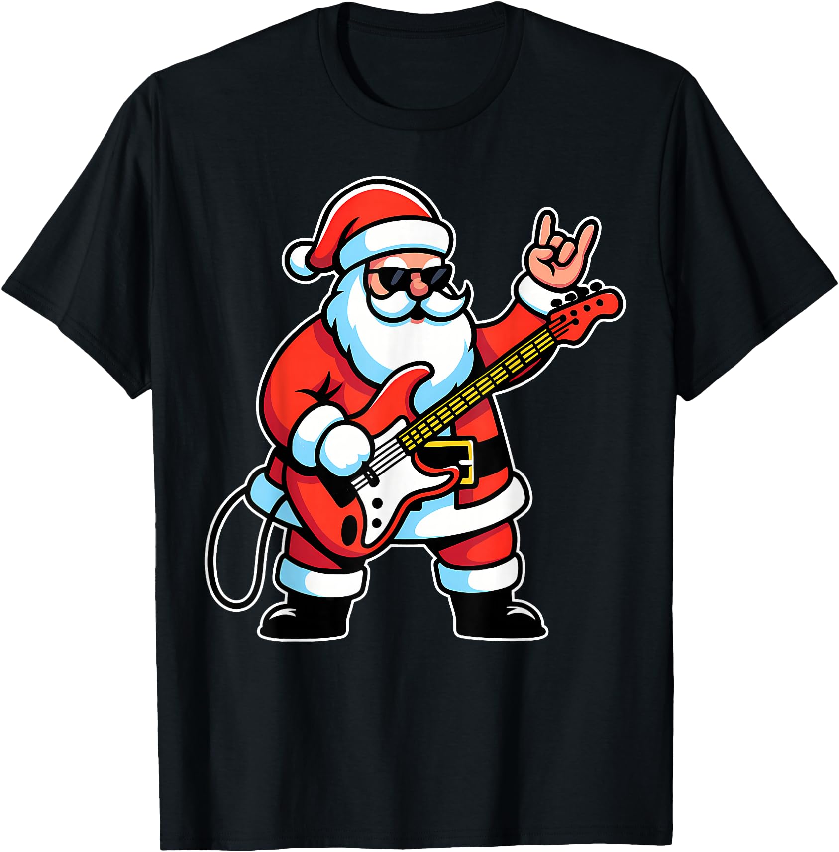 Original Rock Roll Santa Claus Guitar T-Shirt - Trendy Graphic Men Women - T-Shirt, Sweatshirt, Hoodie