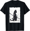 Samurai Cat Art Japanese Ukiyo E T-Shirt - Graphic Print Men Women - T-Shirt, Sweatshirt, Hoodie