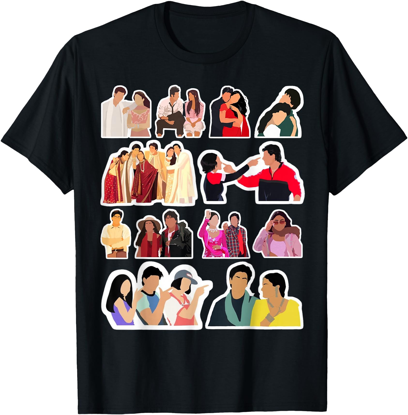 Original Bollywood Cartoon Minimalistic T-Shirt - Unique Graphic Men Women - T-Shirt, Sweatshirt, Hoodie
