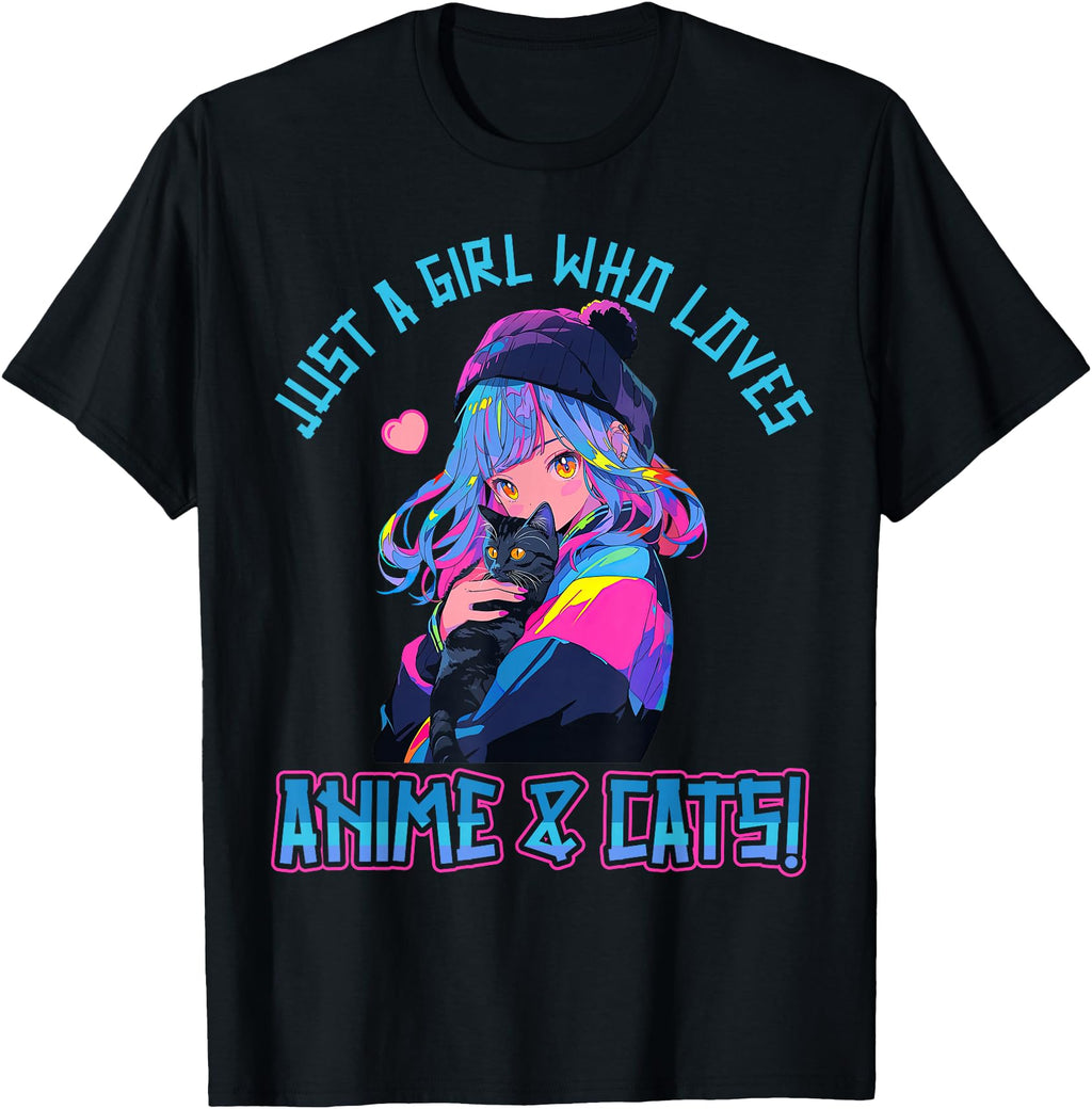 Original Just Who Loves Anime And Cats Hoodie - Custom Art Print Unisex - T-Shirt, Sweatshirt, Hoodie