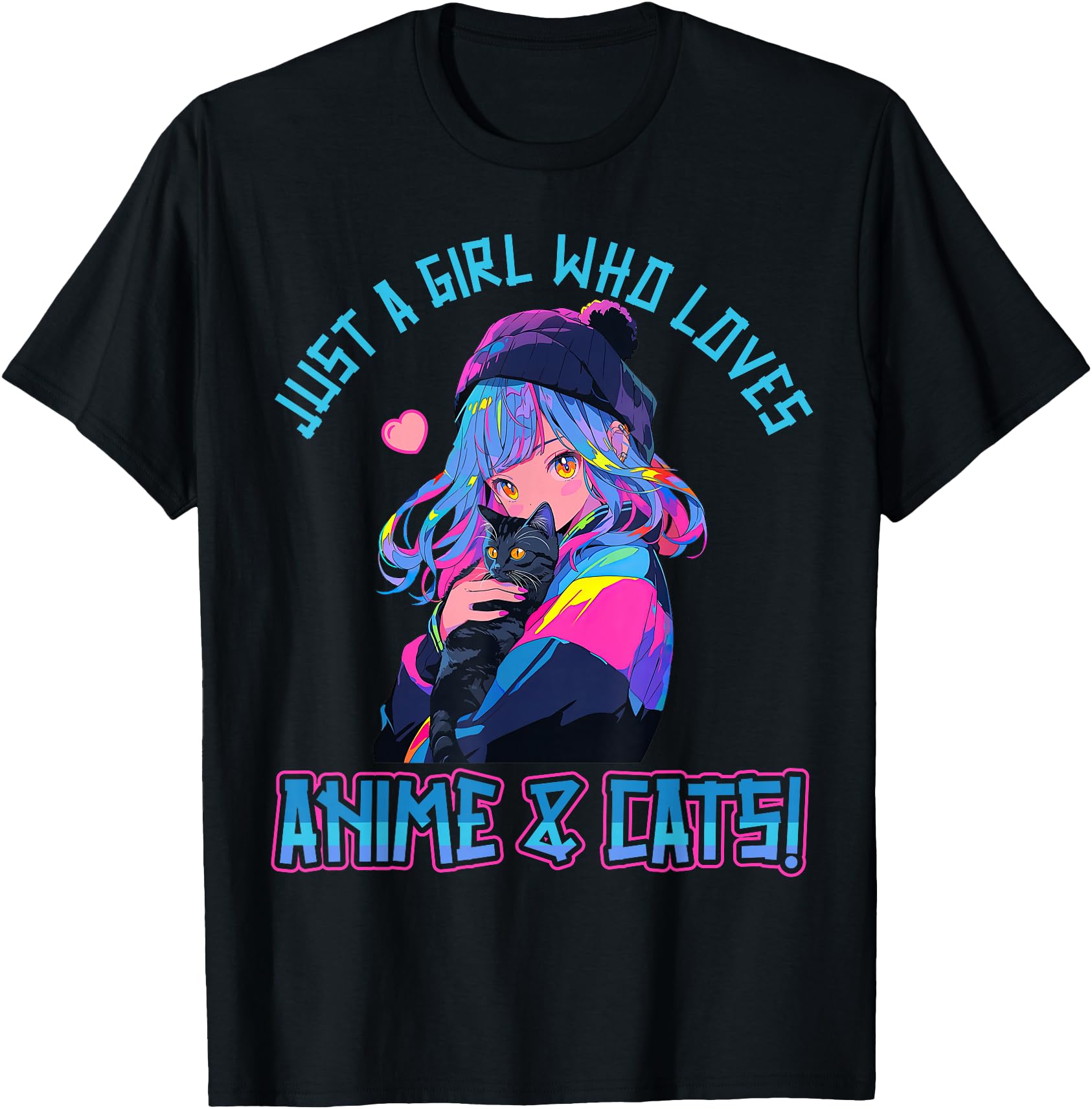 Original Just Who Loves Anime And Cats Hoodie - Custom Art Print Unisex - T-Shirt, Sweatshirt, Hoodie