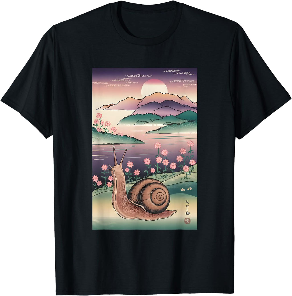 Authentic Japanese Snail Art Artist Hoodie - Minimalist Print for Adults - T-Shirt, Sweatshirt, Hoodie