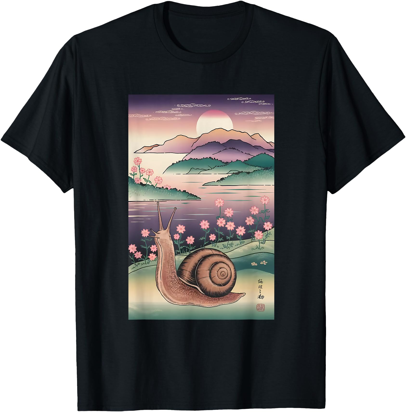 Authentic Japanese Snail Art Artist Hoodie - Minimalist Print for Adults - T-Shirt, Sweatshirt, Hoodie