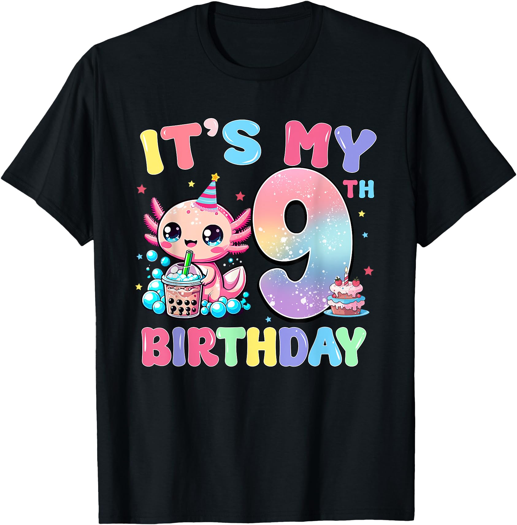 Handcrafted It S My 9Th Axolotl T-Shirt - Streetwear Style for Adults - T-Shirt, Sweatshirt, Hoodie