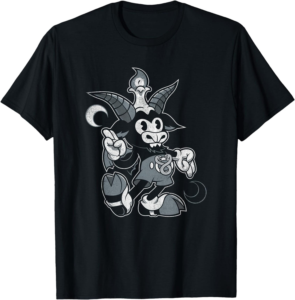 Exclusive Baphomet Creepy Cartoon Goat T-Shirt - Unique Graphic for Adults - T-Shirt, Sweatshirt, Hoodie
