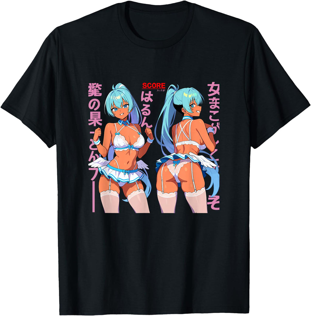 Handcrafted Sexy Waifu Anime Angel Twins T-Shirt - Graphic Print Men Women - T-Shirt, Sweatshirt, Hoodie