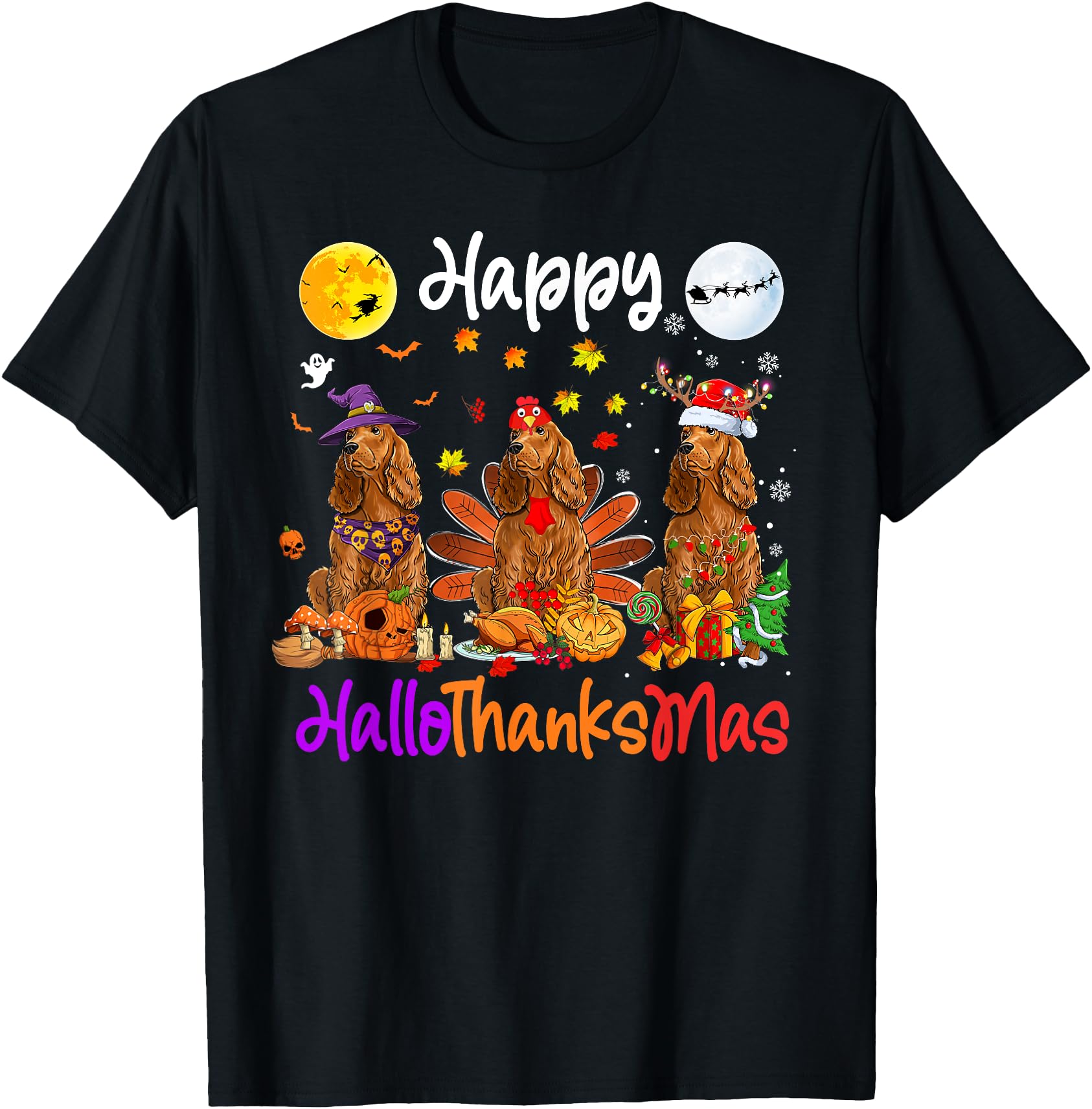 Halloween Thanksgiving Cocker Sweatshirt - Novelty Apparel Men Women - T-Shirt, Sweatshirt, Hoodie