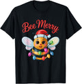 Bee Merry Bee Wears Santa Hat Lights Sweatshirt - Fun Novelty Design Unisex - T-Shirt, Sweatshirt, Hoodie