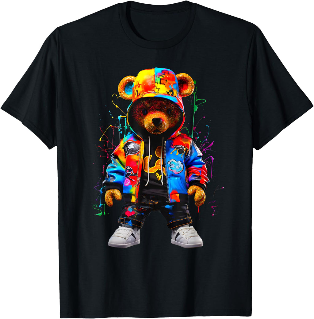 Handcrafted Hip Hop Teddy Bear T-Shirt - Fun Novelty Design for Adults - T-Shirt, Sweatshirt, Hoodie