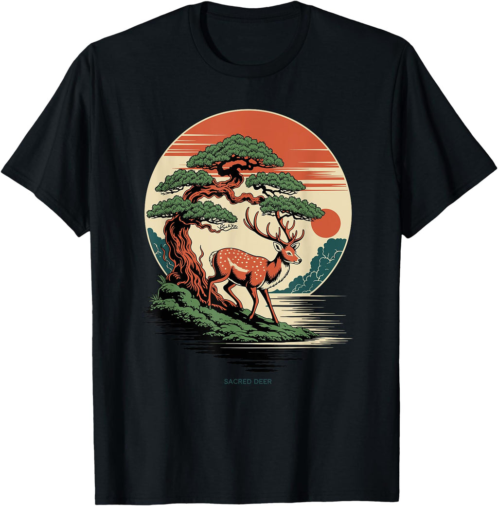 Japanese Deer Mythology Folklore Sweatshirt - Trendy Graphic for Adults - T-Shirt, Sweatshirt, Hoodie