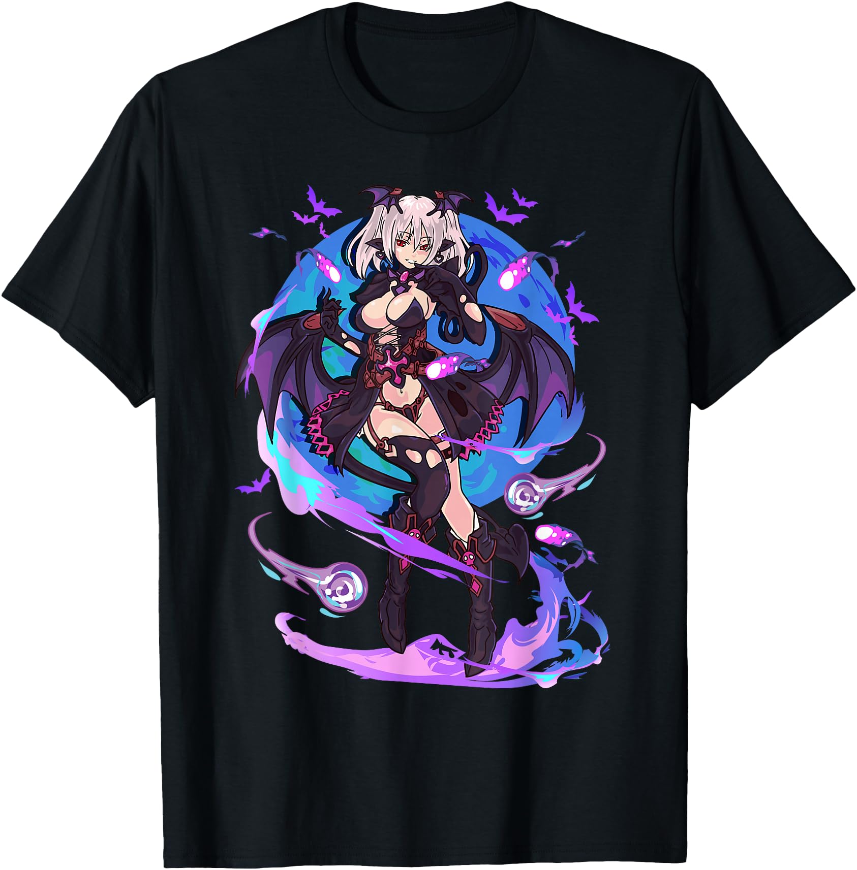 Anime Demon Japanese Aesthetic Waifu T-Shirt - Unique Graphic Men Women - T-Shirt, Sweatshirt, Hoodie