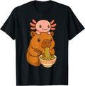 Original Capybara Anime Ramen Axolotl Sweatshirt - Graphic Print Unisex - T-Shirt, Sweatshirt, Hoodie