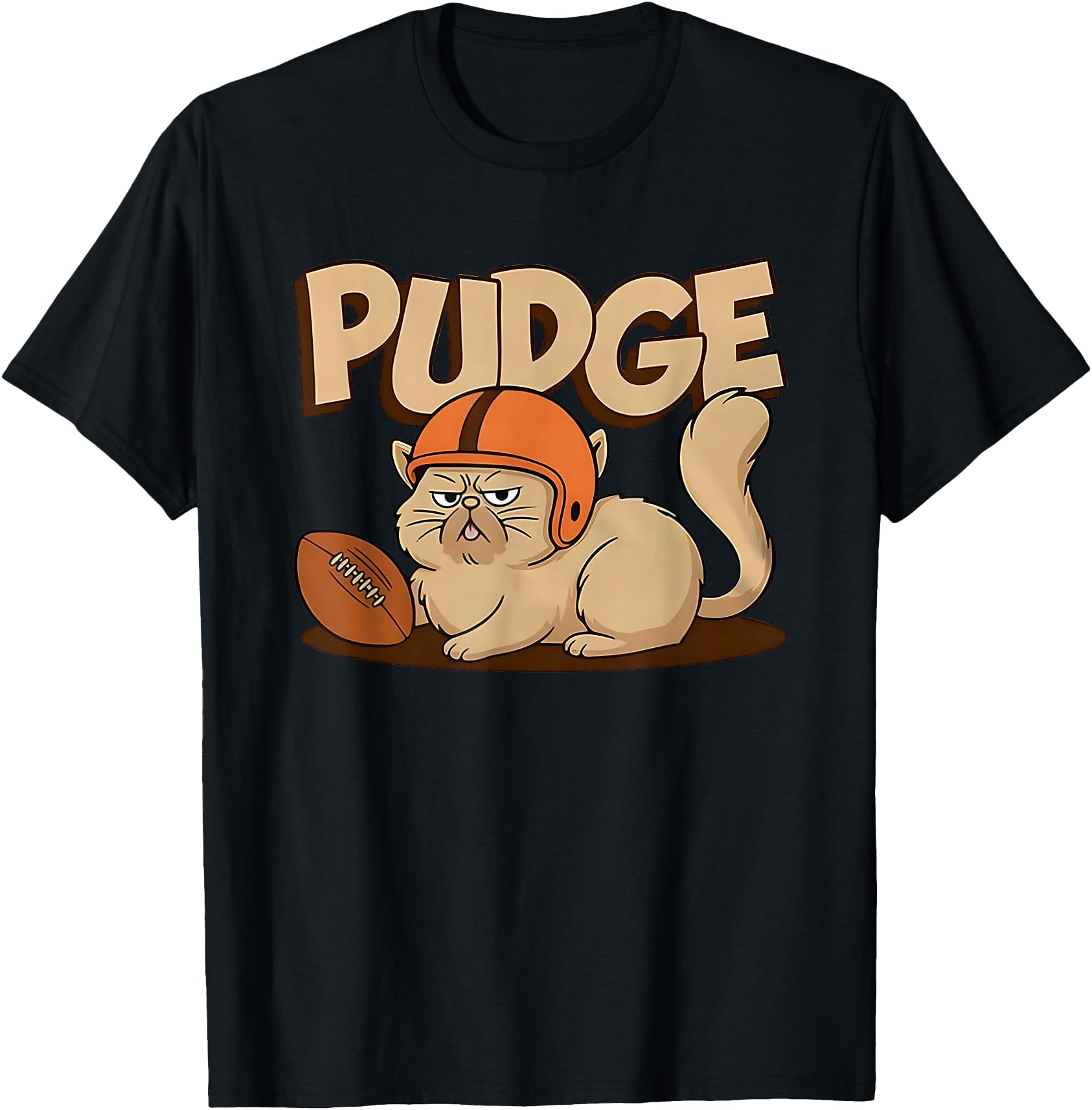 Authentic Pudge Football Cat Grumpy Game Hoodie - Custom Art Print Unisex - T-Shirt, Sweatshirt, Hoodie
