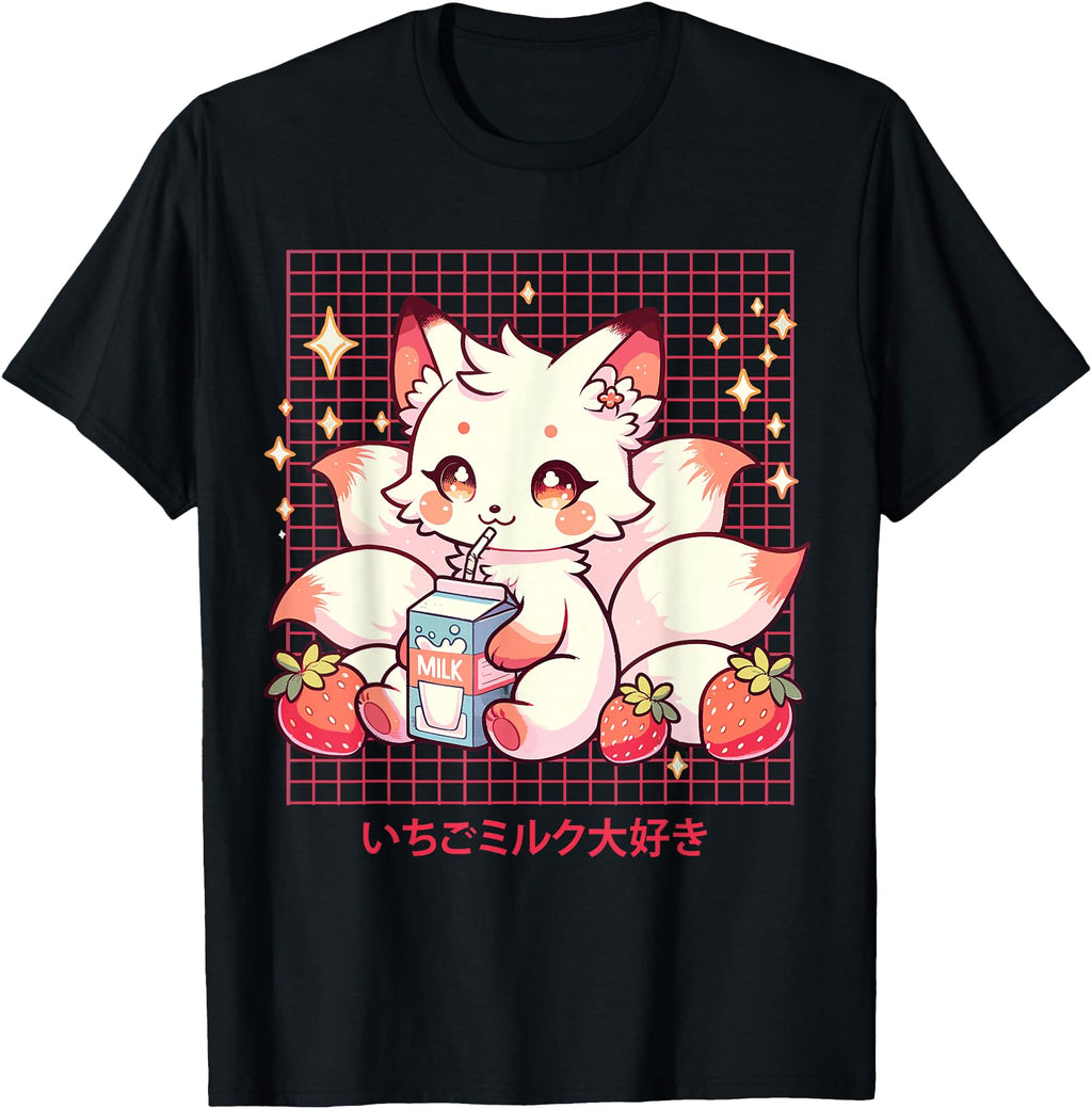 Handcrafted Kitsune Japanese Anime Fox Hoodie - Trendy Graphic for Adults - T-Shirt, Sweatshirt, Hoodie