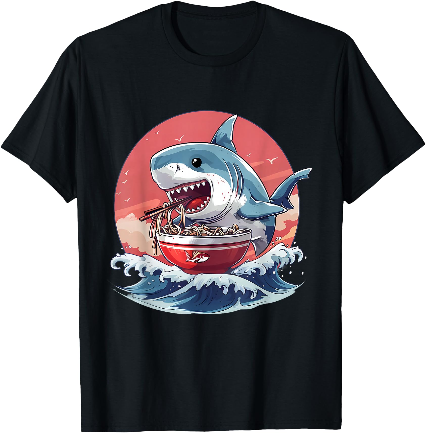 Original Sea Animal Japanese Noodles T-Shirt - Custom Art Print Unisex - T-Shirt, Sweatshirt, Hoodie