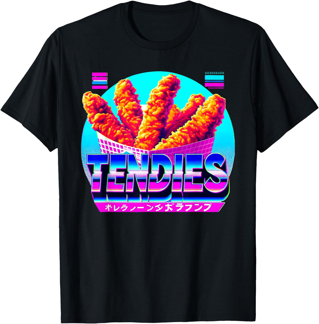 Tendies Vaporwave Japanese Glitch Art Hoodie - Aesthetic Graphic Unisex - T-Shirt, Sweatshirt, Hoodie