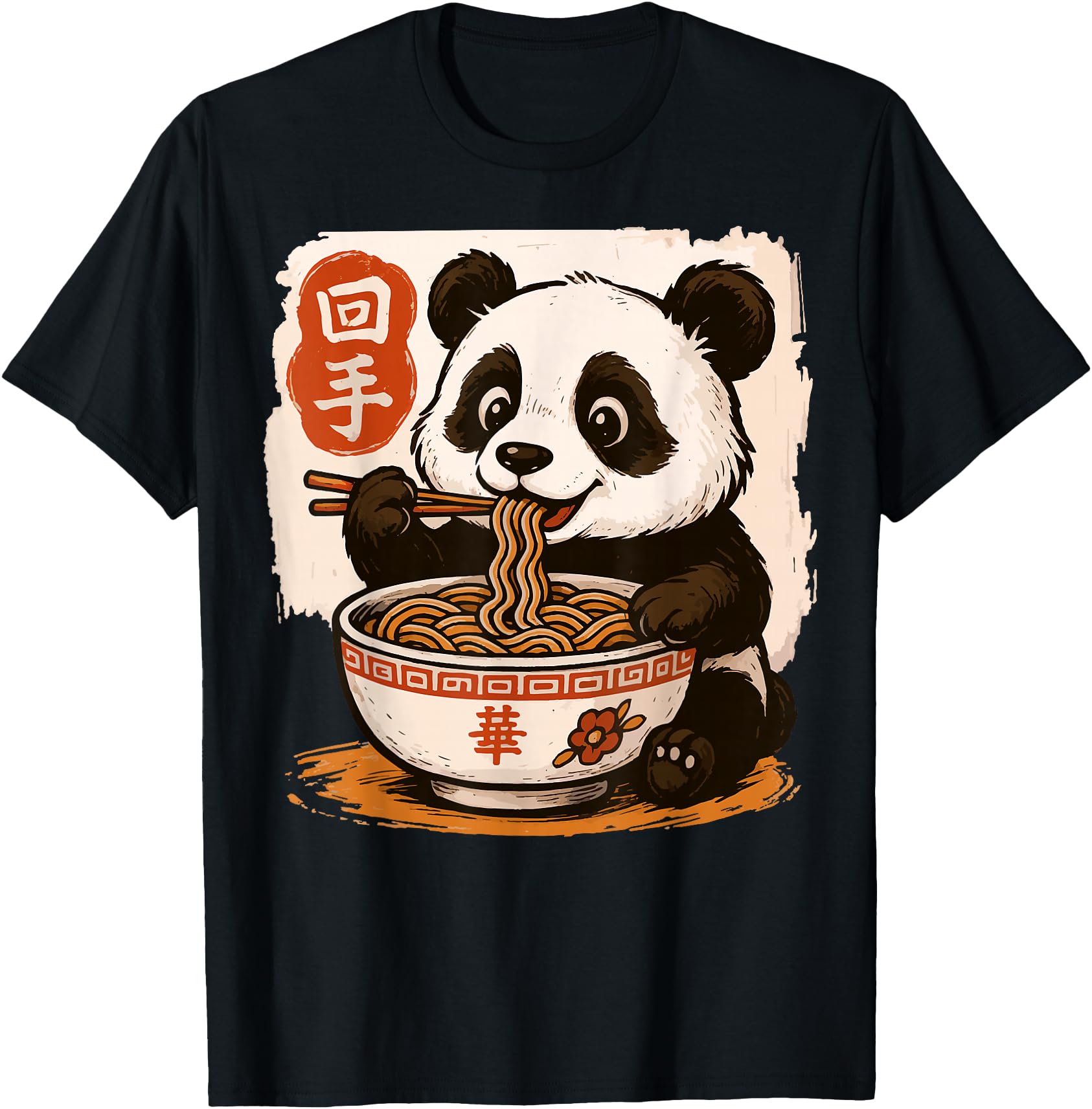 Exclusive Anime Panda Eating Ramen Sweatshirt - Trendy Graphic for Adults - T-Shirt, Sweatshirt, Hoodie