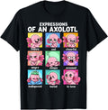 Axolotl Kawaii Axolotl Moods Anime T-Shirt - Novelty Apparel for Adults - T-Shirt, Sweatshirt, Hoodie