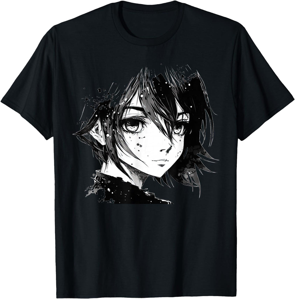 Anime Anime Eyes Ink Art Sketch Hoodie - Custom Art Print Men Women - T-Shirt, Sweatshirt, Hoodie