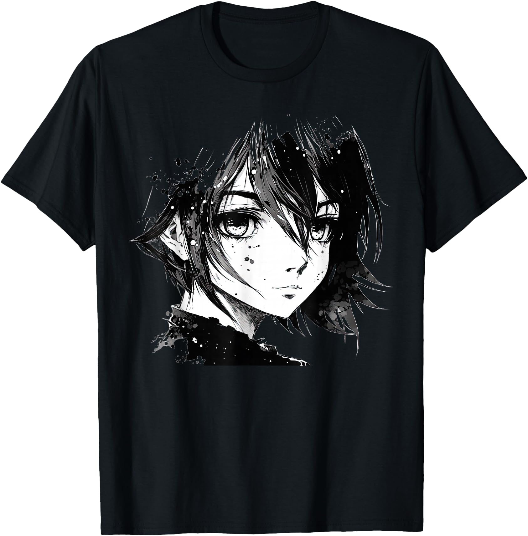 Anime Anime Eyes Ink Art Sketch Hoodie - Custom Art Print Men Women - T-Shirt, Sweatshirt, Hoodie