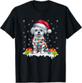 Handcrafted Lighting Maltese Dog Wearing Hoodie - Graphic Print for Adults - T-Shirt, Sweatshirt, Hoodie