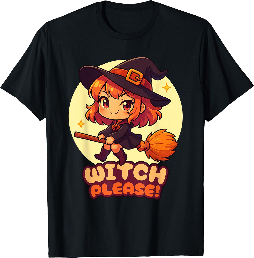Handcrafted Witch Please Chibi Sweatshirt - Fun Novelty Design for Adults - T-Shirt, Sweatshirt, Hoodie