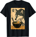 Handcrafted Wolf Ramen Japanese Art Sweatshirt - Aesthetic Graphic Unisex - T-Shirt, Sweatshirt, Hoodie