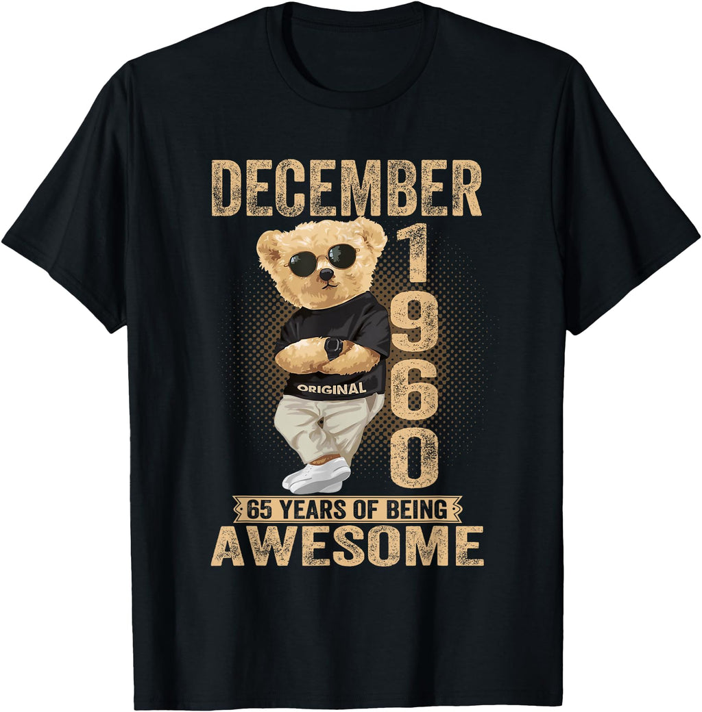 Original December 65Th 1960 Awesome T-Shirt - Graphic Print Men Women - T-Shirt, Sweatshirt, Hoodie