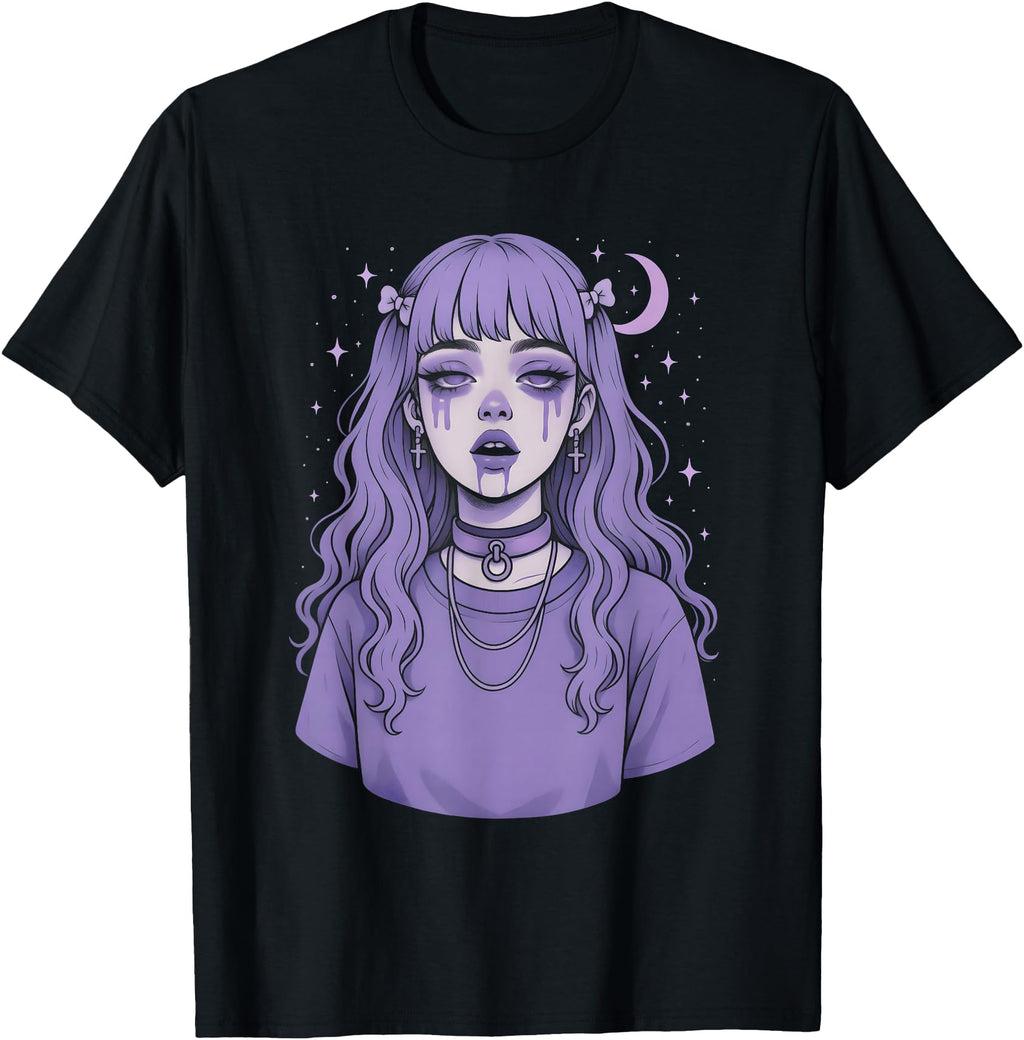 Authentic Sad Pastel Goth Anime Crying T-Shirt - Aesthetic Graphic Unisex - T-Shirt, Sweatshirt, Hoodie