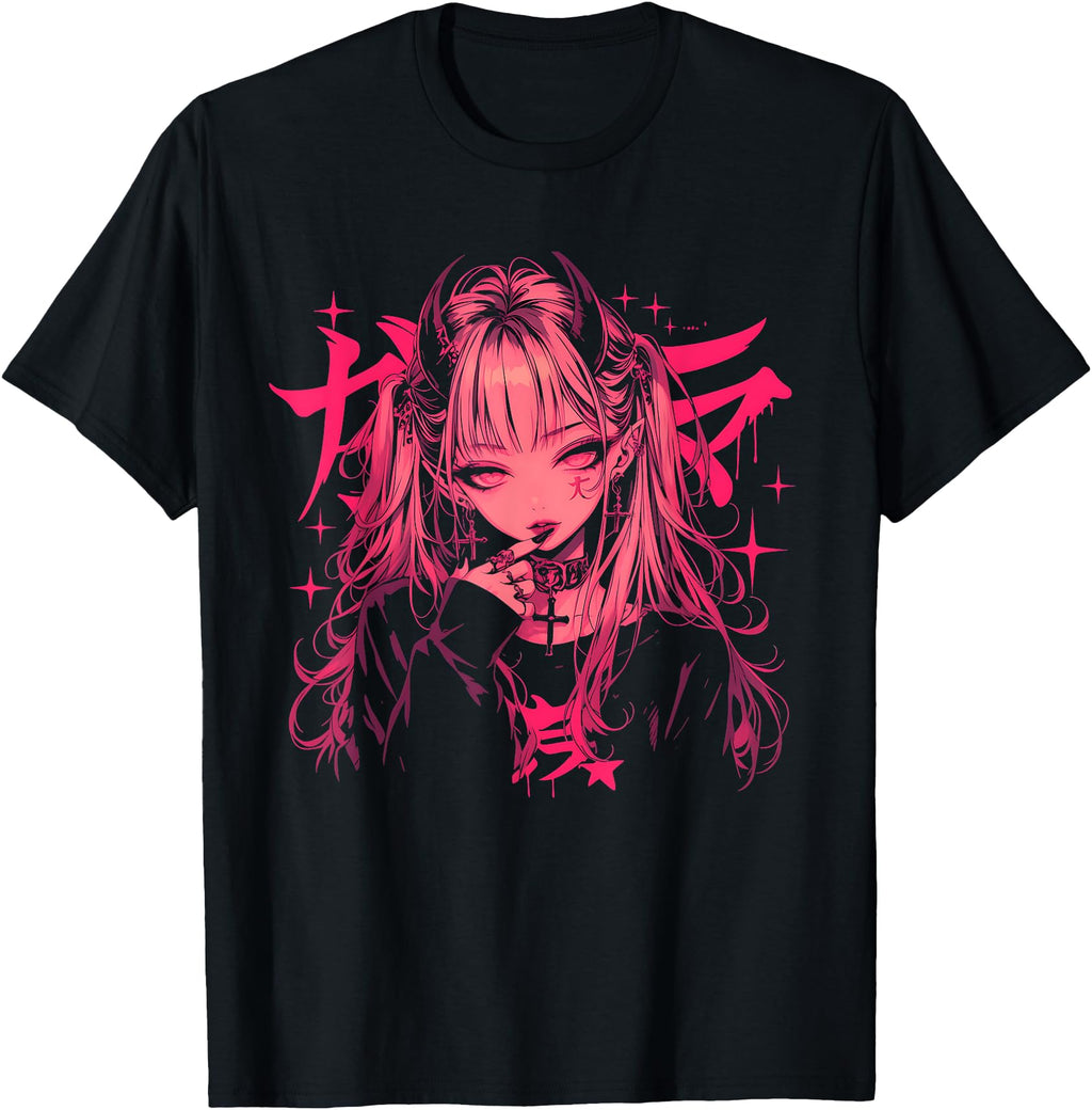 Exclusive Goth Grunge Demon Anime Hoodie - Casual Everyday Wear for Adults - T-Shirt, Sweatshirt, Hoodie