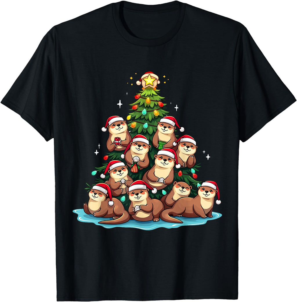 Otter Tree Water Weasel Holiday Sweatshirt - Graphic Print Men Women - T-Shirt, Sweatshirt, Hoodie
