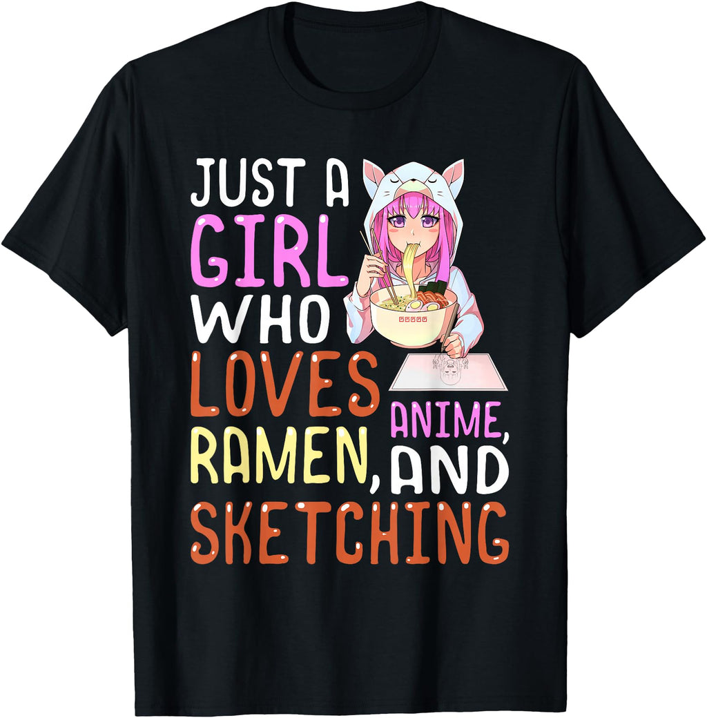 Who Loves Anime Ramen And T-Shirt - Fun Novelty Design for Adults - T-Shirt, Sweatshirt, Hoodie