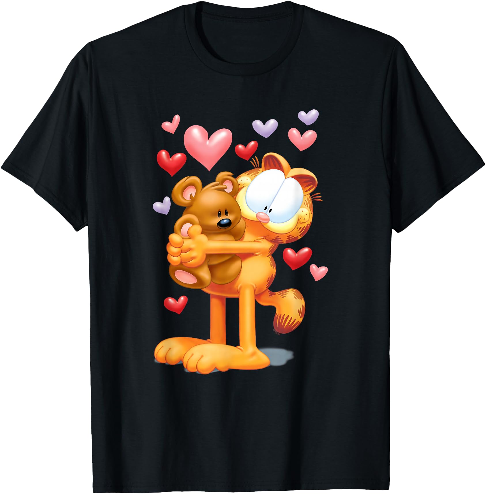 Garfield Hugging Pooky Hearts 3D Hoodie - Streetwear Style Men Women - T-Shirt, Sweatshirt, Hoodie