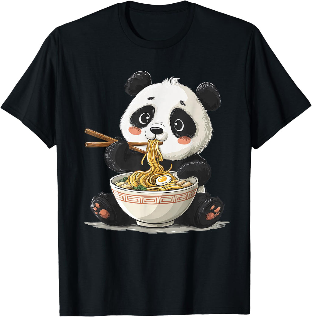 Panda Ramen Japanese Anime Artist T-Shirt - Streetwear Style for Adults - T-Shirt, Sweatshirt, Hoodie