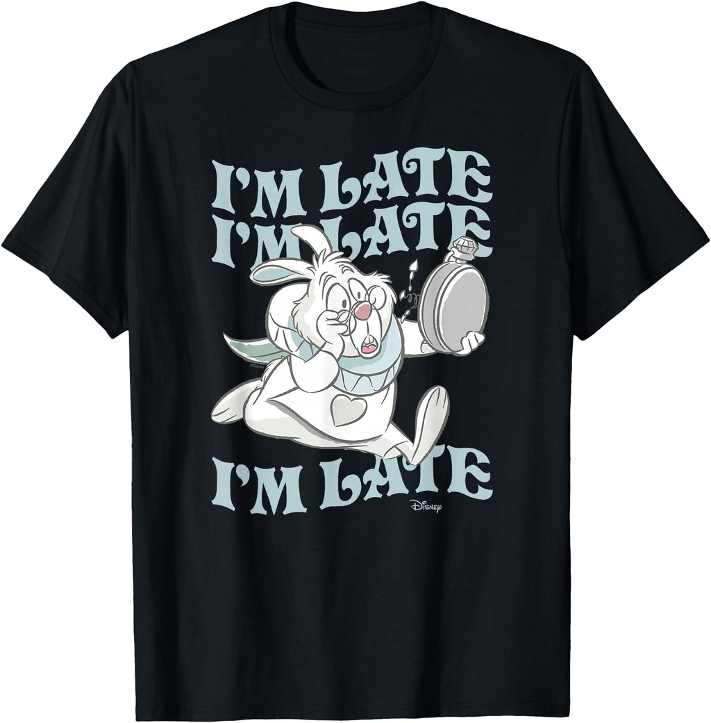 Authentic Alice Wonderland I M Late White Hoodie - Unique Graphic Unisex - T-Shirt, Sweatshirt, Hoodie