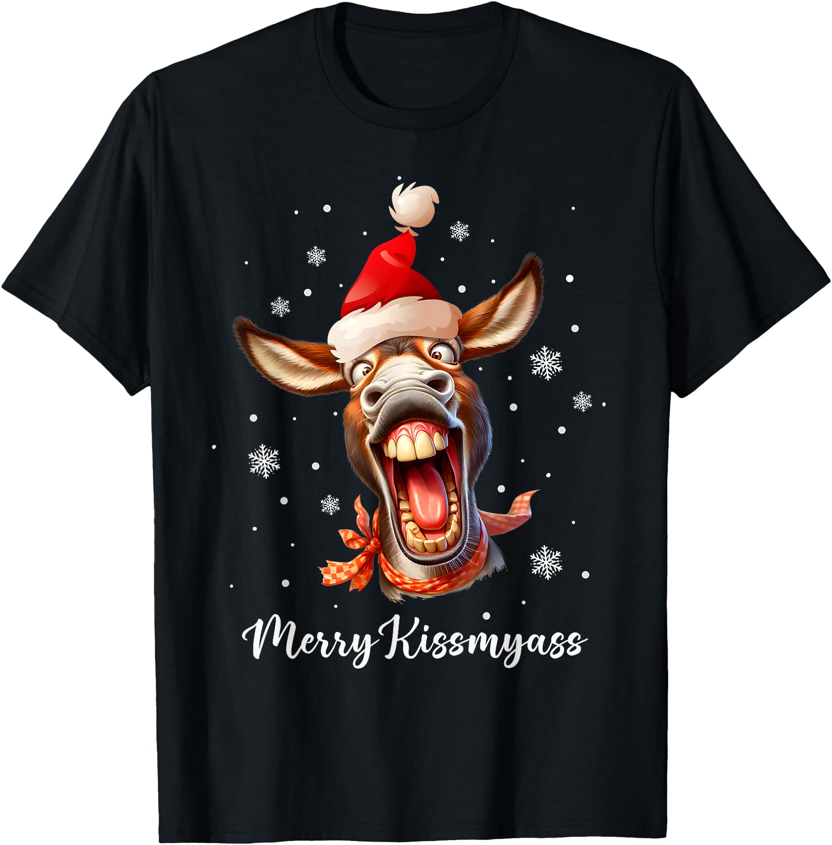 Original Merry Kissmyass Donkey T-Shirt - Aesthetic Graphic for Adults - T-Shirt, Sweatshirt, Hoodie