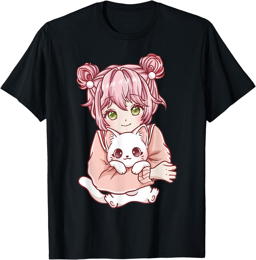 Original Anime Cat Cats Kawaii Hoodie - Fun Novelty Design for Adults - T-Shirt, Sweatshirt, Hoodie