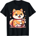 Kawaii Shiba Inu Dog Bubble Tea Hoodie - Casual Everyday Wear Men Women - T-Shirt, Sweatshirt, Hoodie