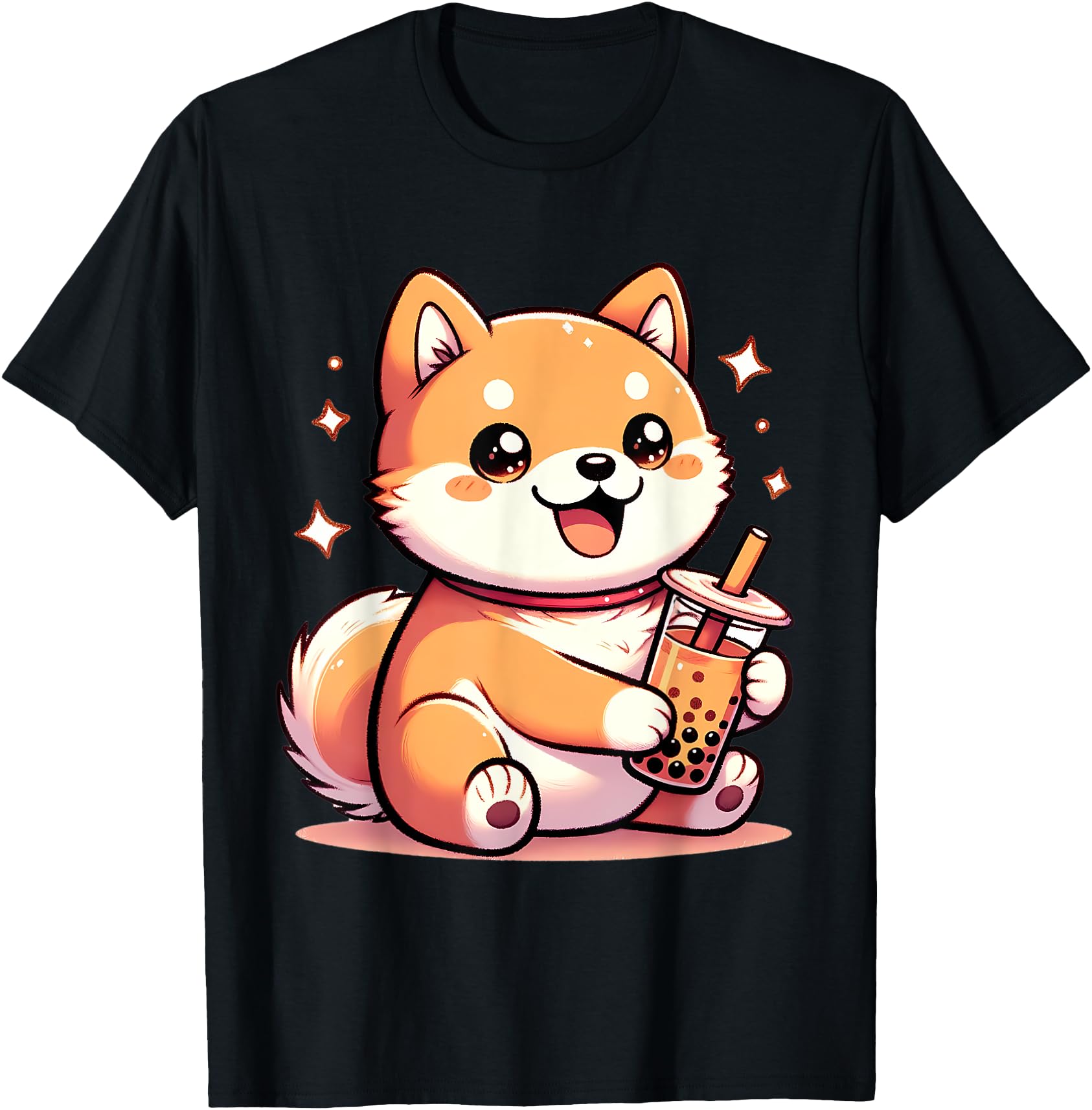 Kawaii Shiba Inu Dog Bubble Tea Hoodie - Casual Everyday Wear Men Women - T-Shirt, Sweatshirt, Hoodie